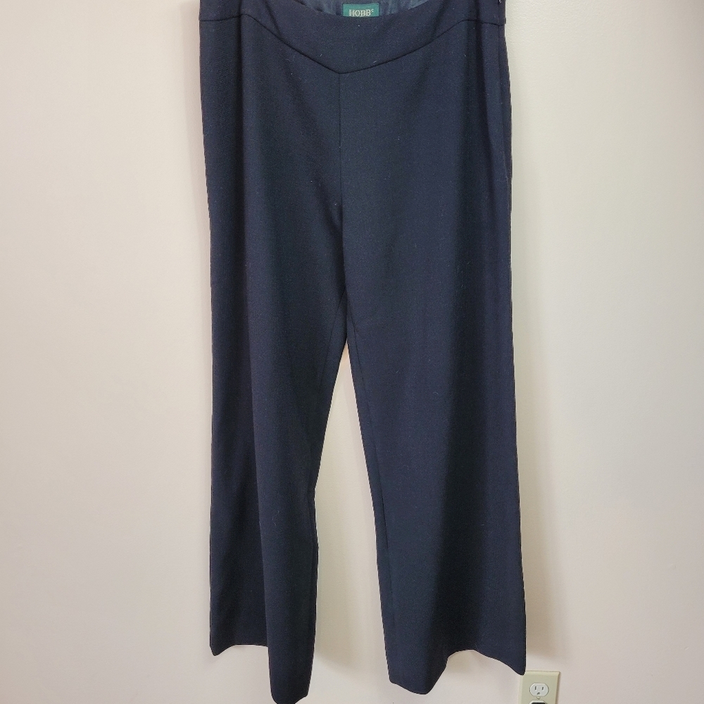 Hobbs made in England High Rize Wide Leg  100% wool pants Career Travel  size 16